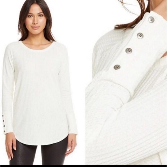 Chaser Tops - Chaser Waffle Knit Thermal Button Cuff XXL